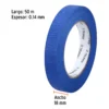 Cinta masking tape azul de 3/4" x 50 m para pintor (18 mm)