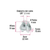 Blíster c/2 nudos (perros) de hierro p/cable de 1/8"
