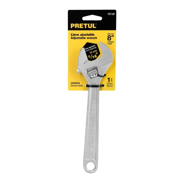 Llave ajustable (perico) 8" cromada