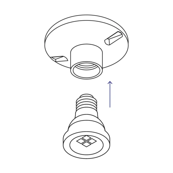 Portalámpara de porcelana, 4-1/2", redonda