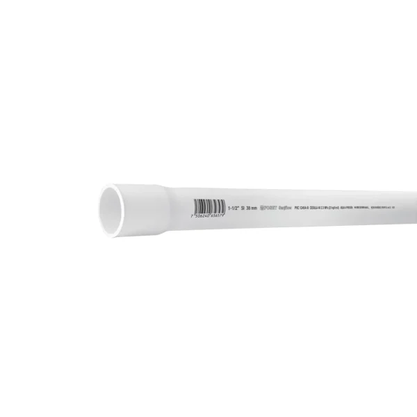 Tubo de 1-1/2" PVC hidráulico cédula 40, 3m, 2.3kg (38 mm)