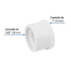 Casquillo reductor de PVC 1-1/2 x 1"