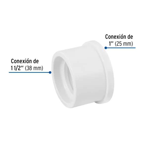 Casquillo reductor de PVC 1-1/2 x 1"