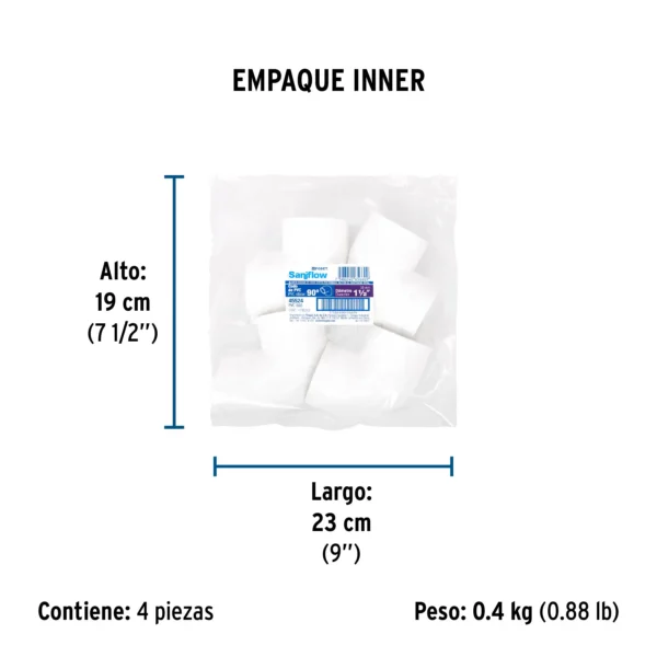 Codo 90° de PVC de 1-1/2" (38 mm)