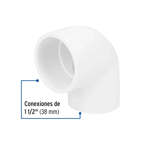 Codo 90° de PVC de 1-1/2" (38 mm)