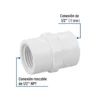 Adaptador hembra de PVC 1/2" (13 mm)