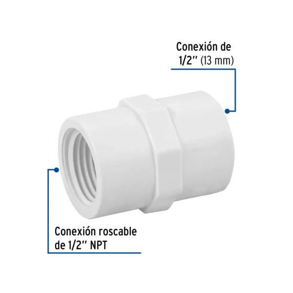 Adaptador hembra de PVC 1/2" (13 mm)