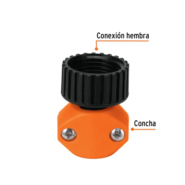 Conector 1/2" hembra de ABS para manguera