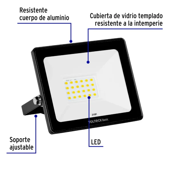 Reflector ultra delgado LED 20 W luz cálida