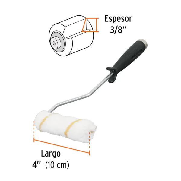Mini rodillo para pintar 4" x 3/8" de poliéster
