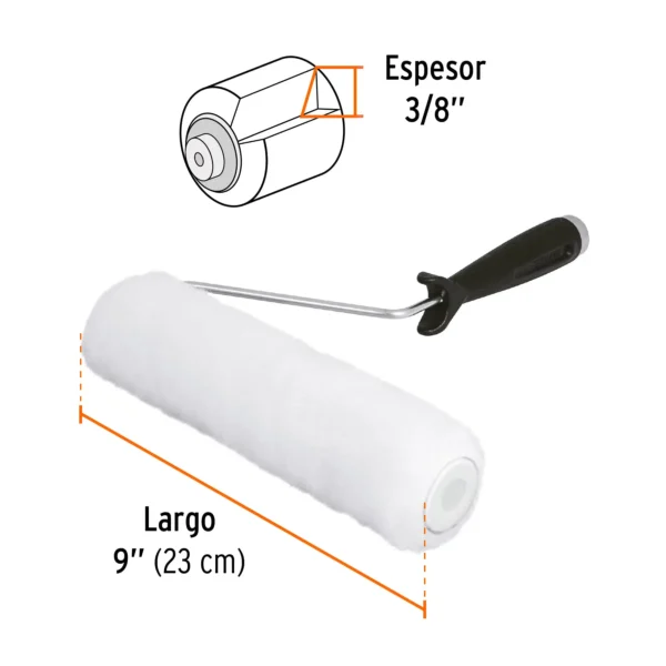 Rodillo para pintar 9" x 3/8" superficies lisas