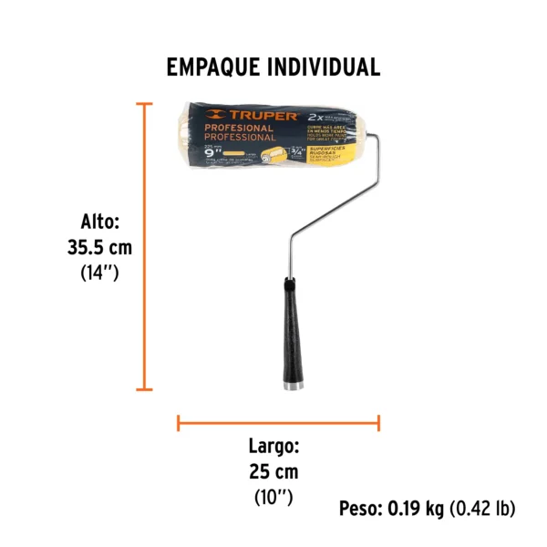 Rodillo para pintar 9" x 3/4" superficies rugosas