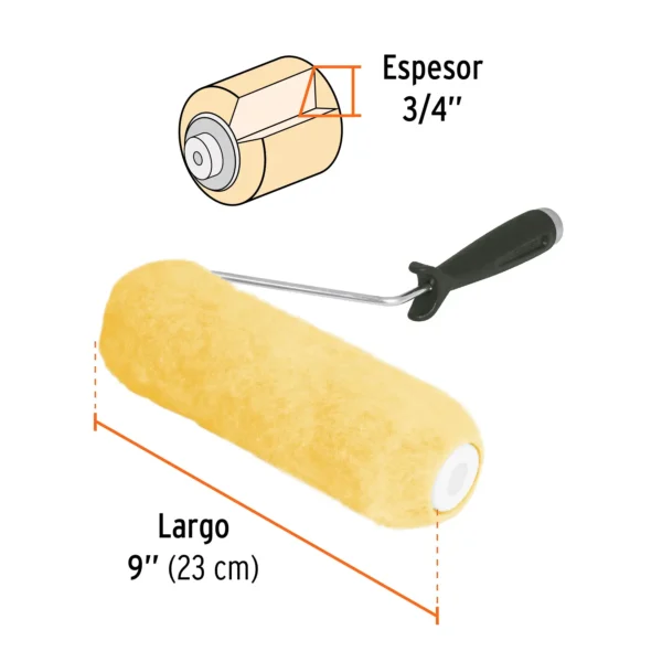 Rodillo para pintar 9" x 3/4" superficies rugosas