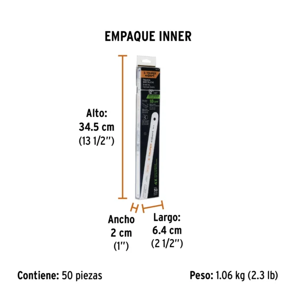 Segueta bimetálica de 12", 18 DPP