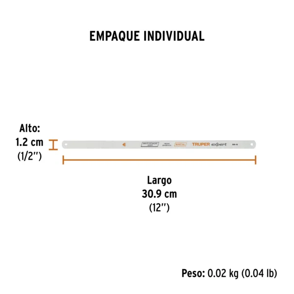 Segueta bimetálica de 12", 18 DPP