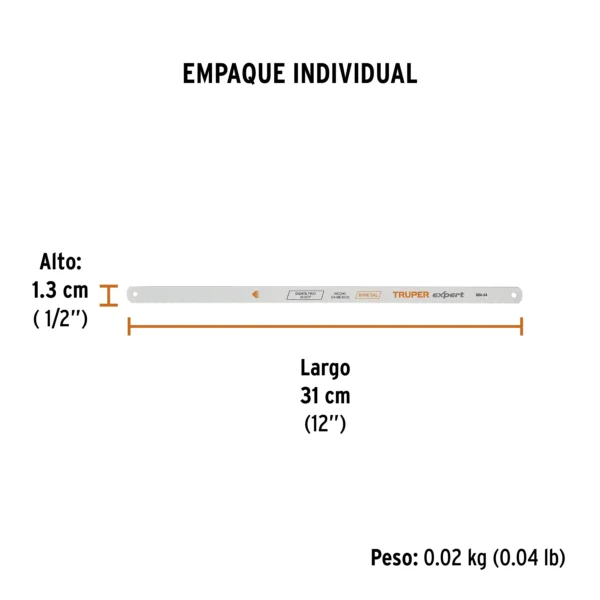 Segueta bimetálica de 12", 24 DPP