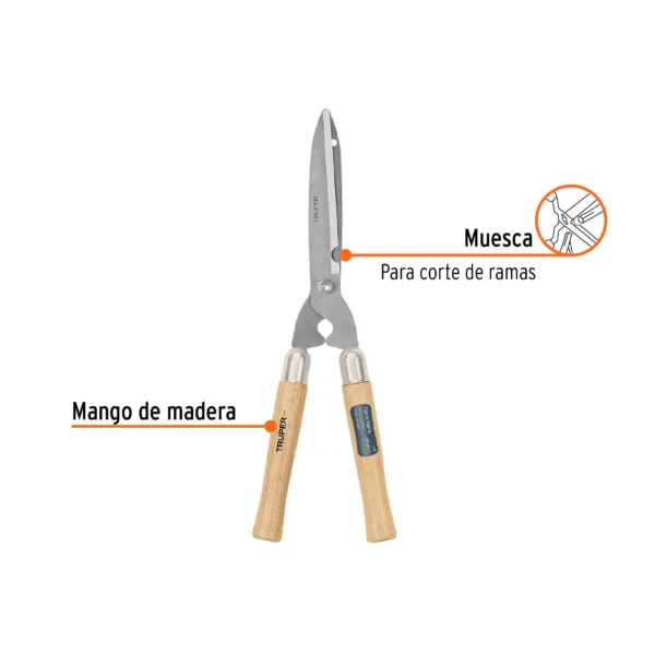 Tijera para poda 53 cm, ligera, mangos de madera