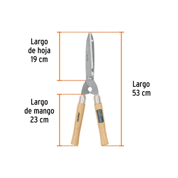 Tijera para poda 53 cm, ligera, mangos de madera