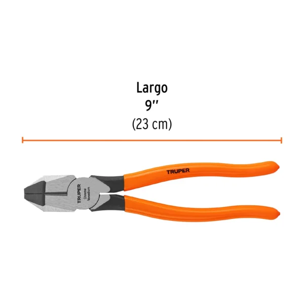 Pinza para electricista 9" uso rudo, mango PVC (23 cm)