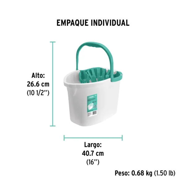 Cubeta plástica con exprimidor, 8L