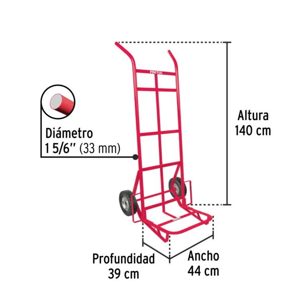 Diablo de carga de 400 kg, ruedas sólidas, doble balero