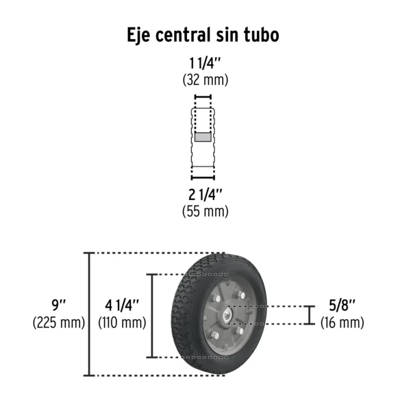 Diablo de carga de 400 kg, ruedas sólidas, doble balero