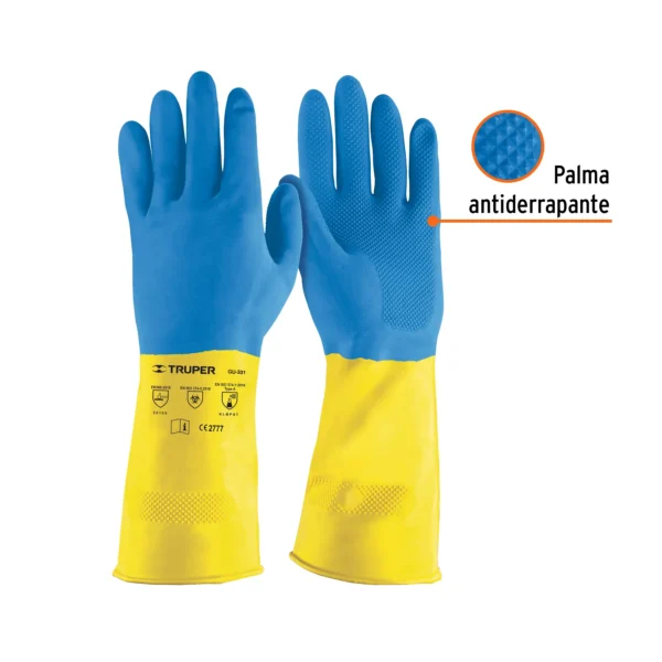 Guantes de látex reforzados para limpieza