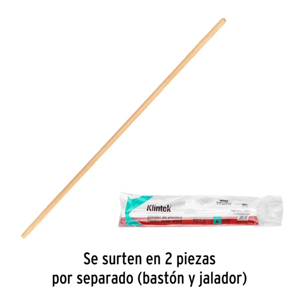 Jalador con base de plástico de 40 cm, con bastón de madera