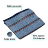 Jerga azul sarga gruesa de 1 m x 48 cm