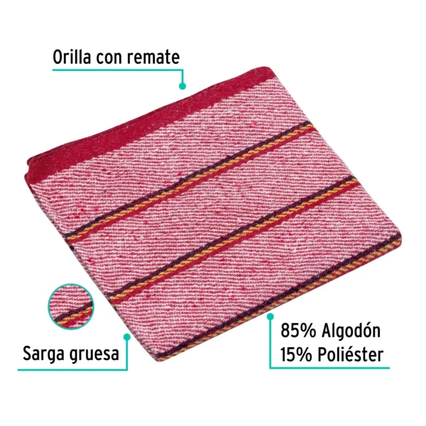 Jerga roja sarga gruesa de 1 m x 48 cm