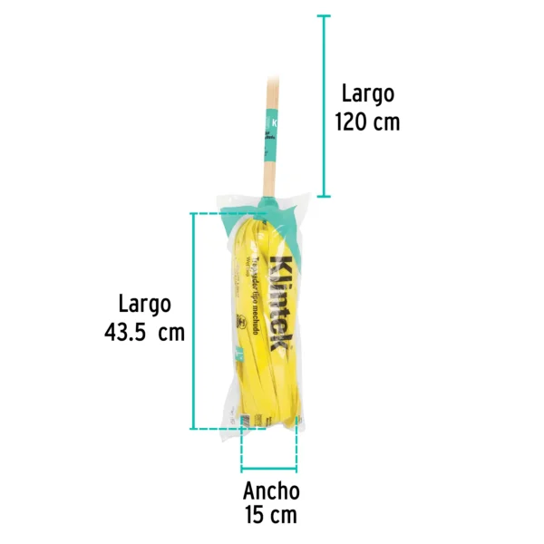 Trapeador de microfibra lisa, bastón de 120 cm