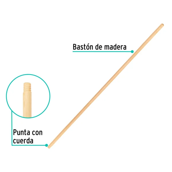 Bastón de madera de 48" para escobas de limpieza