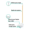 Recogedor plástico con bastón de madera