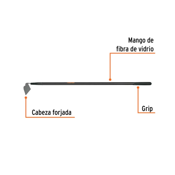 Azadón jardinero, mango fibra de vidrio de 60"