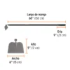 Azadón jardinero, mango fibra de vidrio de 60"