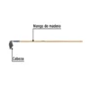 Azadón jardinero, mango de madera 48"