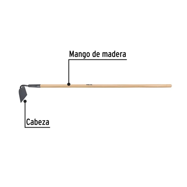 Azadón jardinero, mango de madera 48"