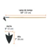 Azadón triangular jardinero, mango de madera 54"