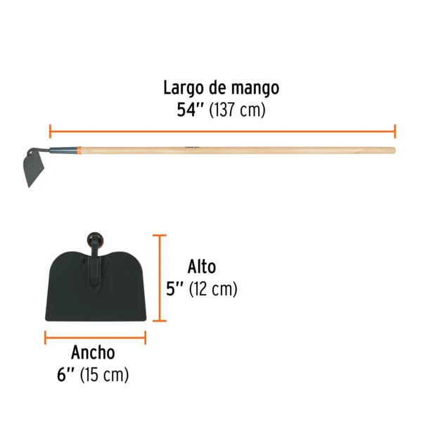 Azadón jardinero Classic, mango de madera 54"