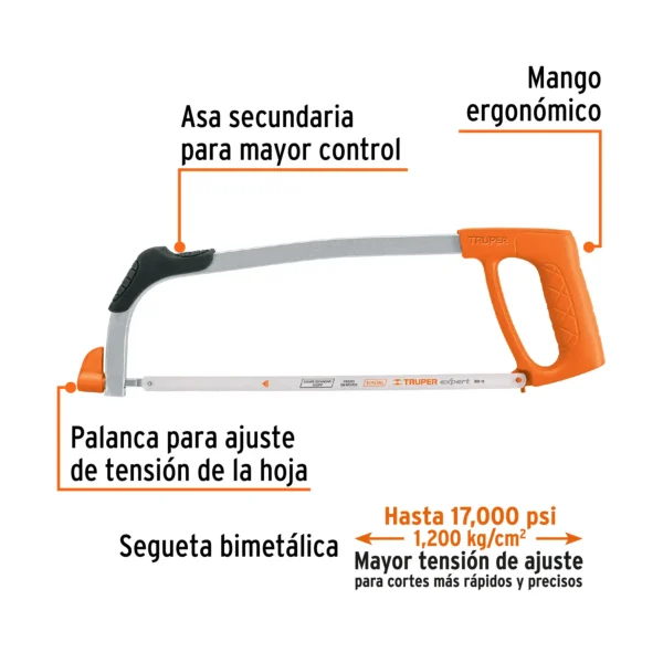 Arco 12" profesional tubular de acero para segueta