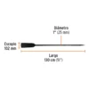 Barra cavadora 1" x 130 cm, escoplo 102 mm