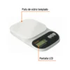 Báscula digital para cocina, plato de vidrio, 5 kg